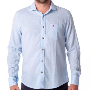 CAMISA MANGA LARGA CELESTE