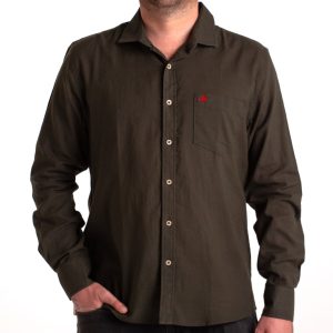 CAMISA MANGA LARGA VERDE OSCURO