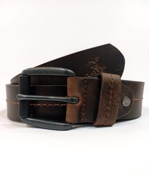 CORREA CUERO COSTURA CAFE