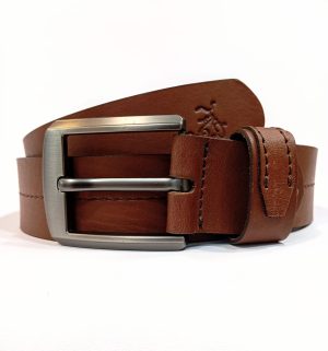 CORREA CUERO COSTURA MIEL